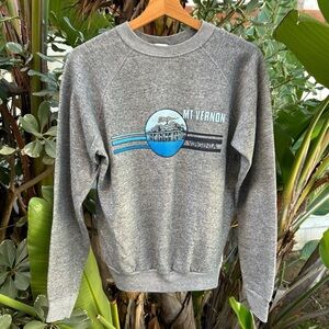 Vintage 1980s Collegiate Pacific Mt Vernon Virginia Raglan Sweatshirt L M USA